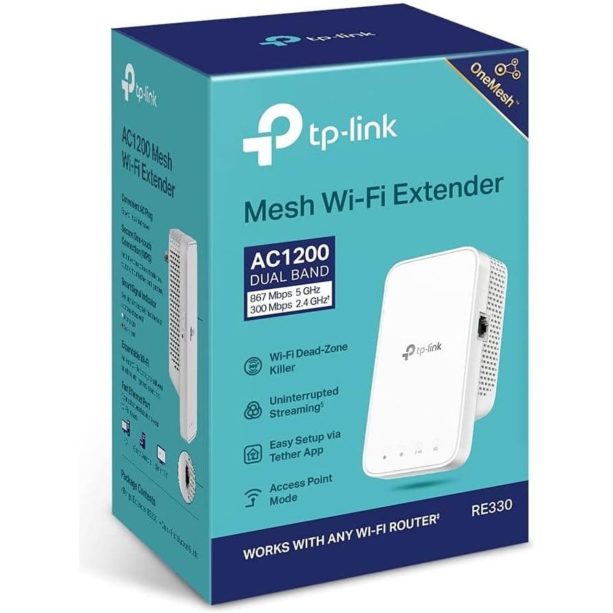 Buy TP-Link,TP-Link AC1200 Mesh Dual Band Wi-Fi Range Extender, Broadband/Booster/Hotspot 1 Ethernet Port, Built-In Access Point Mode, Works with Any Wi-Fi Router, UK Plug - Gadcet.com | UK | London | Scotland | Wales| Ireland | Near Me | Cheap | Pay In 3 | Adapters